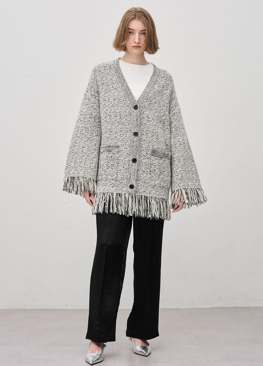 粗花呢針織外套